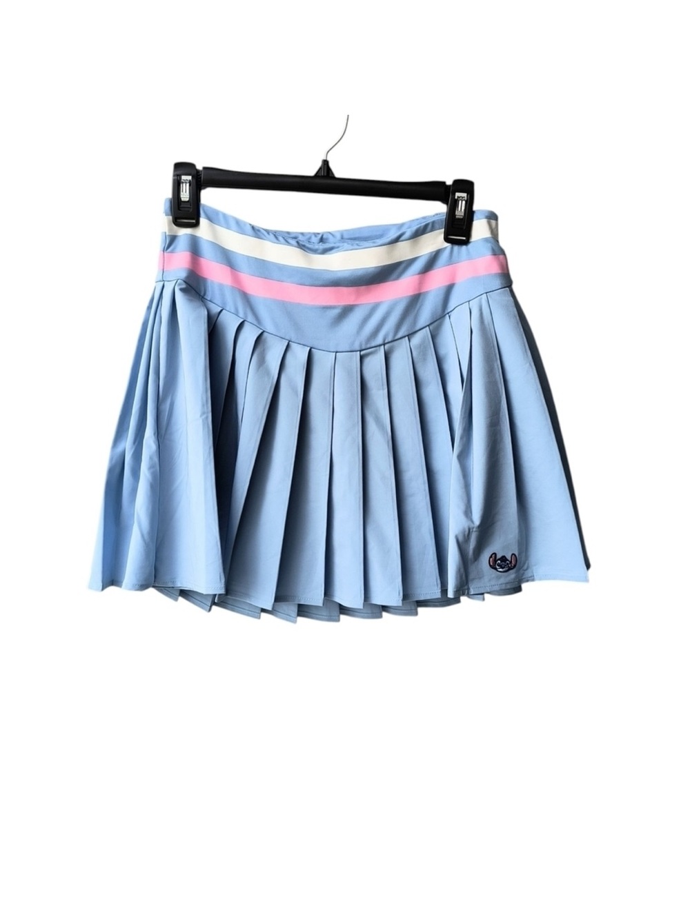 Disney Stitch Light Blue Pleated Tennis Skirt with Pink & White Waistband
